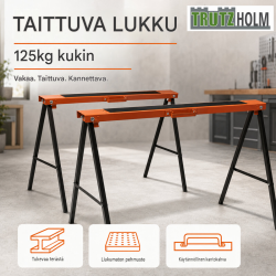 TRUTZHOLM taittopukit 2 kpl, teräs, 125 kg pukilta, 250 kg pareittain, 78 x 49 x 100 cm
