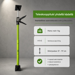 Asennustuki 2 kpl, teleskooppinen, 57–117 cm, 30 kg, vihreä