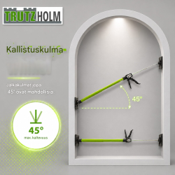 Asennustuki 2 kpl, teleskooppinen, 57–117 cm, 30 kg, vihreä