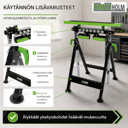TRUTZHOLM 4-in-1-monitoimityöpukki 2 kpl, korkeussäädettävä, taitettava, 200 kg