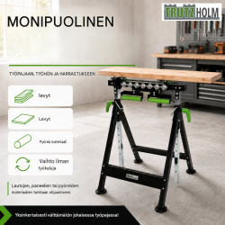 TRUTZHOLM 4-in-1-monitoimityöpukki 2 kpl, korkeussäädettävä, taitettava, 200 kg