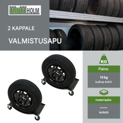 TRUTZHOLM auton siirtosarja 2 kpl, teräs, 900 kg, 360° kääntyvät rullat