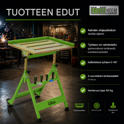 TRUTZHOLM hitsauspöytä 2 kpl, teräs, taitettava, korkeus 77,5–92,5 cm, kantavuus 150 kg