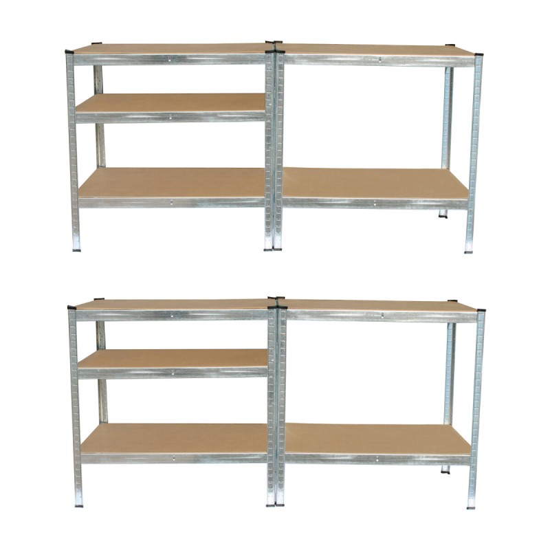 TRUTZHOLM raskaan kuorman hylly 2 kpl, 180 x 90 x 60 cm, sinkitty teräs, 875 kg-hylly ensiasentaja