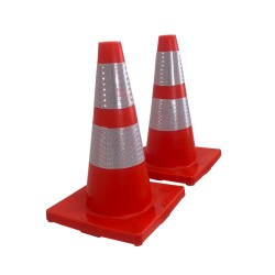 Liikennekartio 2 kpl oranssi PVC 44 cm heijastavat raidat
