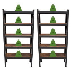 2 kpl TRUTZHOLM-hylly, 150 x 75 x 30 cm, mattamusta teräs, 650 kg-hyllykapasiteetti