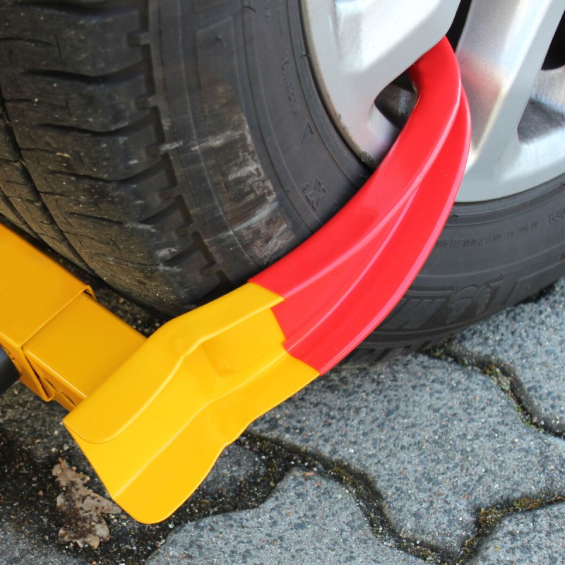 Rengaslukko 3 kpl, turvalukko, 17-27,5 cm renkaille, teräs, keltainen ja punainen