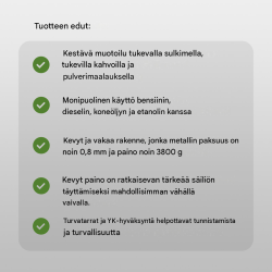 Metallikanisterit 3 kpl, 20 l, oliivinvihreä, UN-hyväksytty, bensiini ja diesel