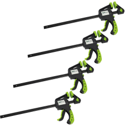 Yksikätiset pikakiristimet 4 kpl 0 300 mm levitysalue 140 460 mm musta vihreä