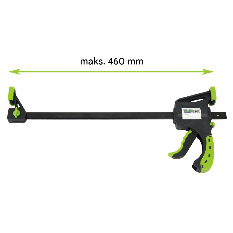 Yksikätiset pikakiristimet 4 kpl, 0–300 mm, levitysalue 140–460 mm, musta / vihreä