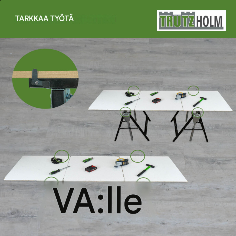 Työskentelypukki 4 kpl, musta, maalattu teräs, korkeussäätö 80–130 cm