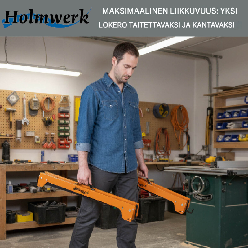 Kokoontaitettava metallinen työpukki 4 kpl, enintään 500 kg pukilta, kantokahvat, 3,7 kg pukilta