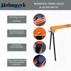 Kokoontaitettava metallinen työpukki 4 kpl, enintään 500 kg pukilta, kantokahvat, 3,7 kg pukilta