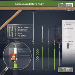TRUTZHOLM asennustuki 4 kpl, korkeussäädettävä, 110–203 cm, 60 kg
