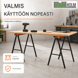 4 kpl TRUTZHOLM-taittopukki, teräs, 125 kg, 78 x 49 x 100 cm