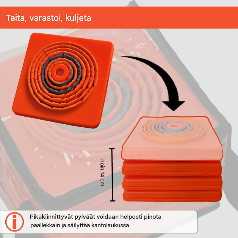 TRUTZHOLM varoituspylväs 4 kpl, taitettava, heijastava, oranssi, 45 cm