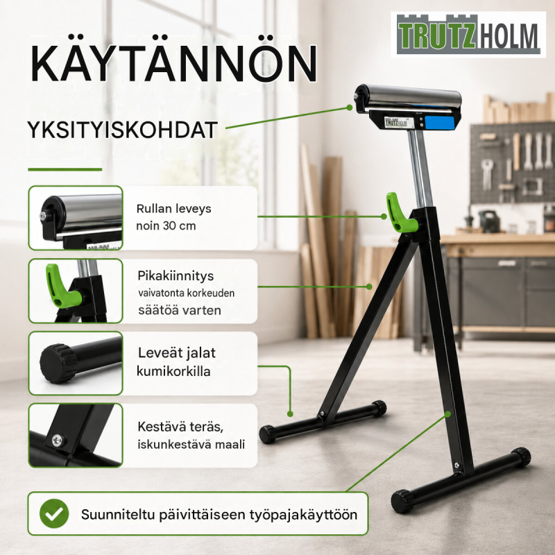 TRUTZHOLM rullateline 4 kpl, kokoontaitettava, säädettävä 67–109 cm, 90 kg