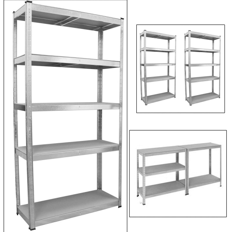 Varastohylly 4 kpl, 180 x 90 x 40 cm, 5 MDF-tasoa, 875 kg hyllyä kohden