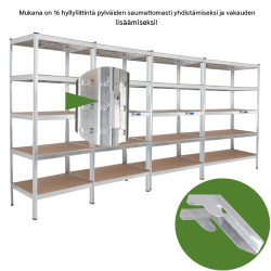 TRUTZHOLM 4 kpl raskashylly, 180 x 90 x 60 cm, 875 kg, sinkitty teräs