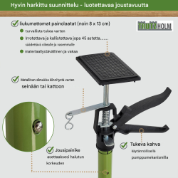 Teleskooppiset tukitangot 5 kpl, 115–290 cm, enintään 30 kg, vihreä
