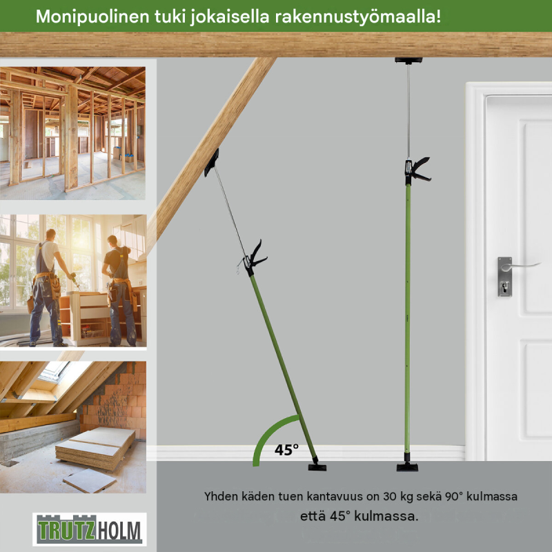 Teleskooppiset tukitangot 5 kpl, 115–290 cm, enintään 30 kg, vihreä