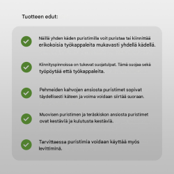 Yksikätinen puristin 5 kpl, 60 x 900 mm, puristusalue 0–900 mm, musta ja vihreä