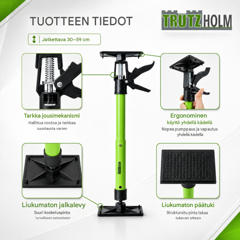 8 kpl TRUTZHOLM Einhandstütze -asennustuki, 30–59 cm, max. 30 kg