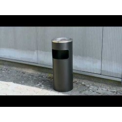 Roska-astia tuhkakupilla 30 l, musta, pulverimaalattu metalli