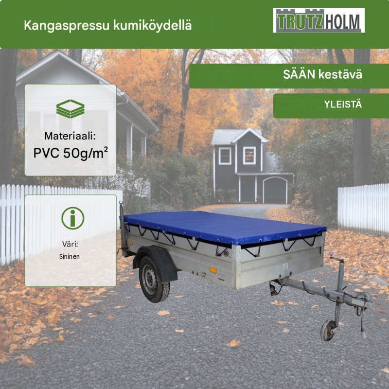 Perävaunun tasopeite 2575 x 1345 x 100 mm, sininen, PVC 500 g/m²