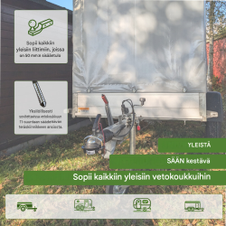 Perävaunun vetokytkimen lukko, 4 avainta, 50 mm, musta