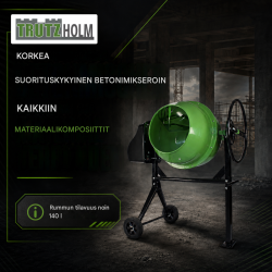 TRUTZHOLM TH-140L betonimylly, 140 l, 550 W, 230 V, teräs