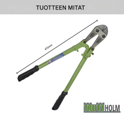 Bolttileikkuri 12", 315 mm, hiiliteräs, säädettävät karkaistut leuat