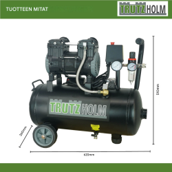 TRUTZHOLM TH-fk24l hiljainen Brushless-kompressori, 900 W, 24 l, 8 bar