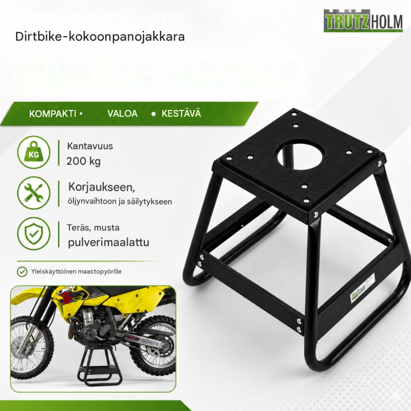 TRUTZHOLM Dirtbike-monttuteline, 200 kg, 400 mm, musta, SN21298