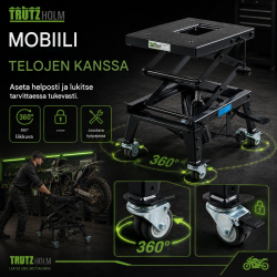 TRUTZHOLM Dirtbike-huoltonostin, hydraulinen, 160 kg, 310–740 mm, musta