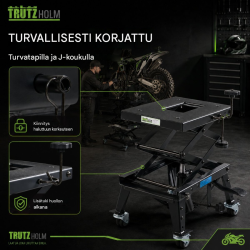 TRUTZHOLM Dirtbike-huoltonostin, hydraulinen, 160 kg, 310–740 mm, musta