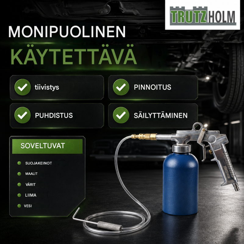 TRUTZHOLM-painekuppiruisku onteloiden suojaukseen, 1100 ml, 4-6 bar, sininen