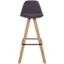 Corbin moderni baarijakkara kangasverhoilulla pyökkirungolla ja jalkatuella