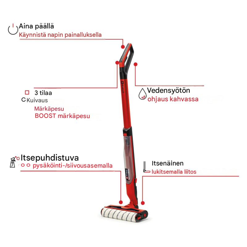 Einhell CLEANEXXO 18 V kovien lattioiden puhdistin, BOOST-toiminto, 400 ml