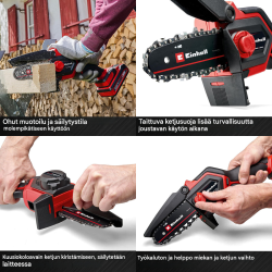Einhell GE-PS 18/15 Li BL-Solo akkuoksasaha, 18 V, 12.5 cm leikkuupituus