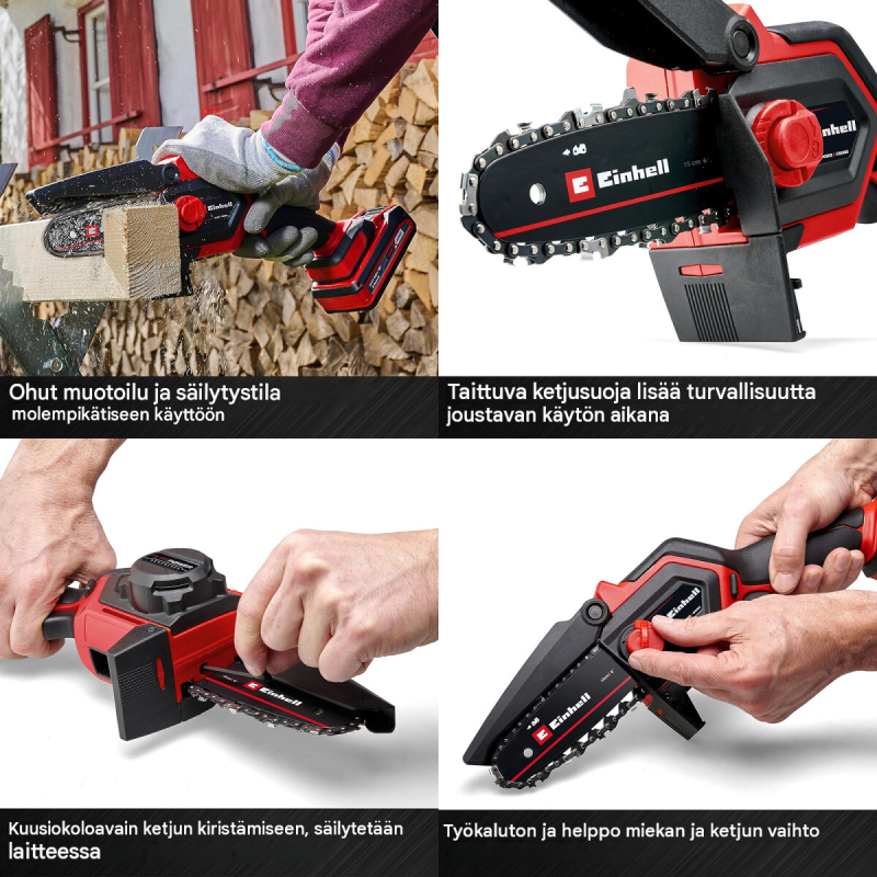 Einhell GE-PS 18/15 Li BL-Solo akkuoksasaha, 18 V, 12.5 cm leikkuupituus