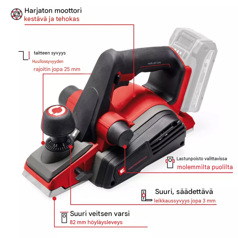 Einhell TP-PL 18/3 Li BL - Solo akkuhöylä, 18 V, harjaton moottori, 3 mm velkasyvyys