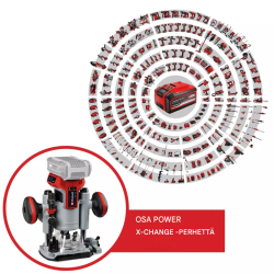 Einhell akkuyläjyrsin ja reunajyrsin TP-RO 18 Set Li BL, 18 V