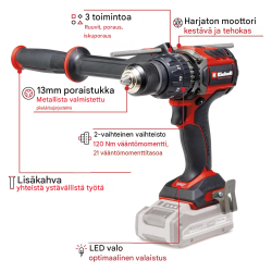Einhell TP-CD 18/120 Li-i BL iskuporaruuvinväännin, 18 V, 120 Nm, ilman akkua ja laturia