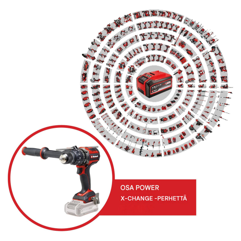Einhell TP-CD 18/120 Li-i BL iskuporakone, 18 V, 120 Nm, 2,5 Ah akku ja laturi