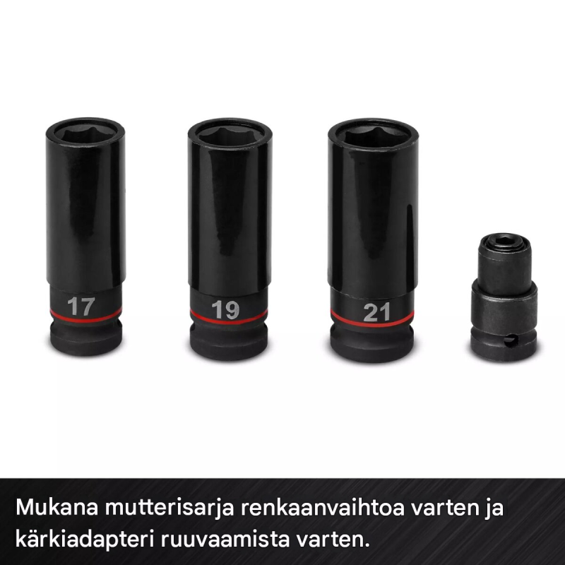 Einhell IMPAXXO 18/450 Solo -akkumutterinväännin, 18 V, 450 Nm, mutterisarja ja LED-valo