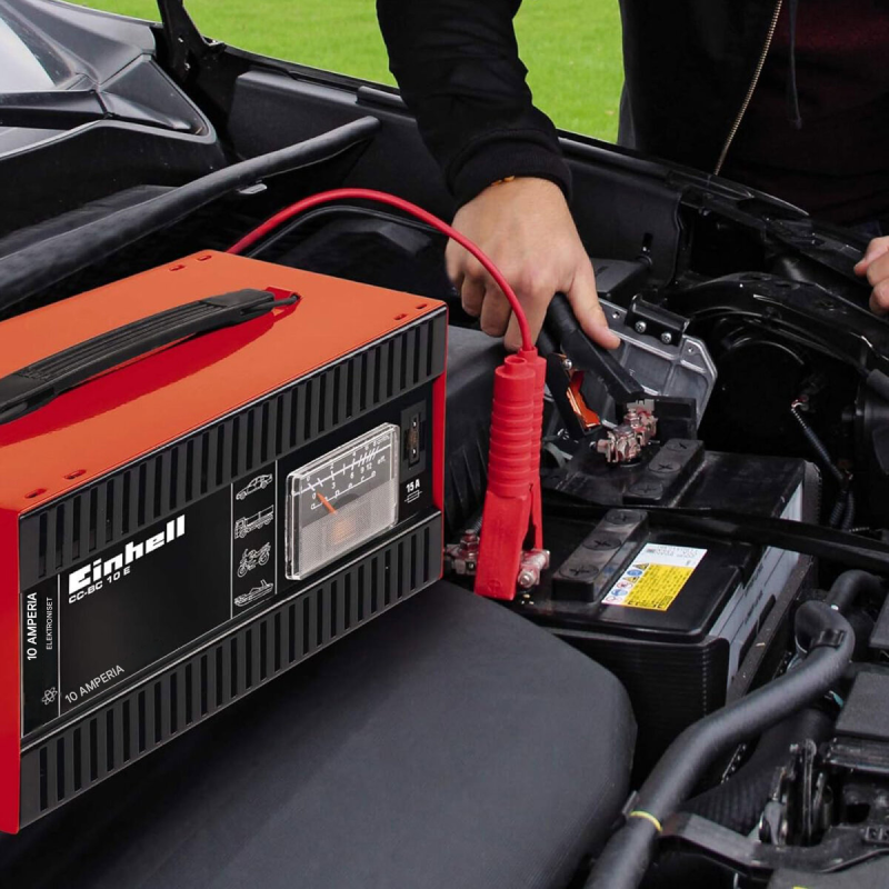 Einhell CC-BC 10 E automaattinen 12 V akkulaturi henkilöautoille ja moottoripyörille