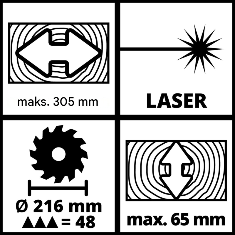 Einhell TC-SM 216 katkaisu- ja jiirisaha, 1.600 W, 216 mm, laser