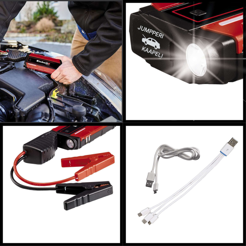 Einhell CE-JS 8/1 Jump-Start Power Bank, 12 V, 200 A, 3 x 2500 mAh