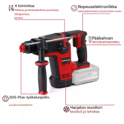 Einhell Professional TP-HD 18/26 Li BL - Solo akkukäyttöinen poravasara, 18 V, SDS-plus, 2.6 J